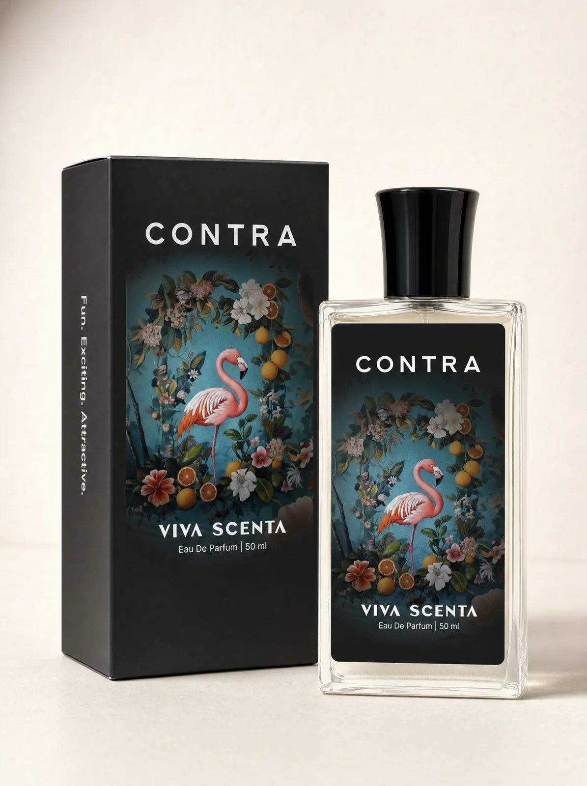Contra bottle with its box