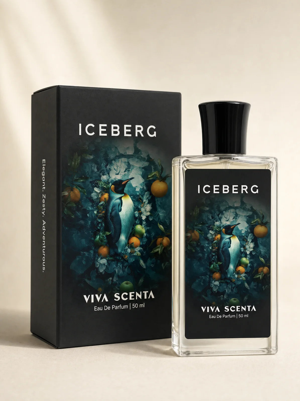 Iceberg bottle with its box
